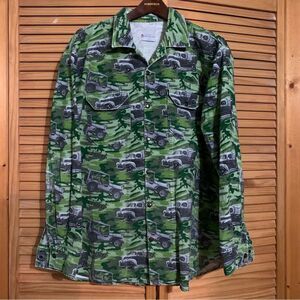 Vintage Camo Ford Truck Button Up Flannel Large
